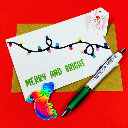 Merry & Bright Xmas Card