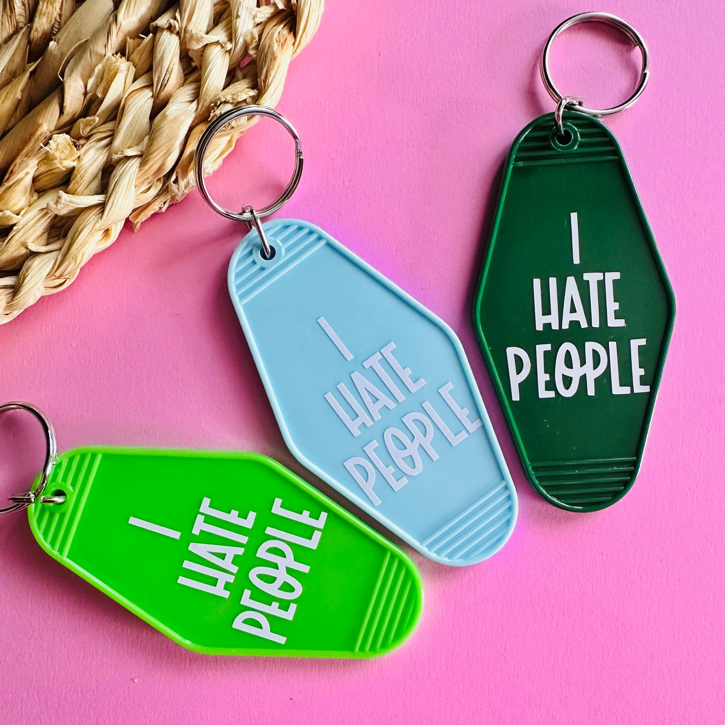 I Hate People Keychain