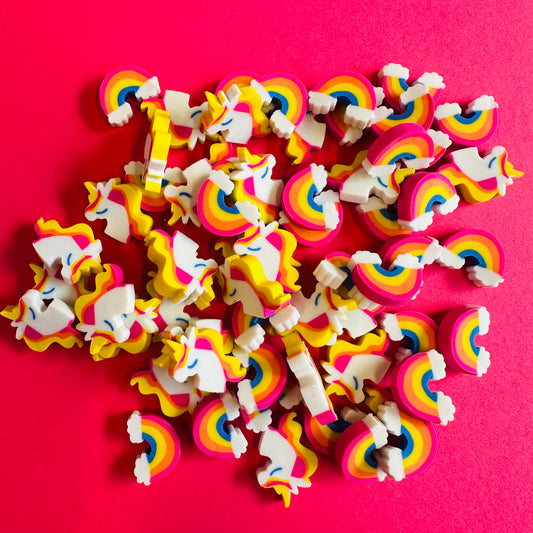 Mini Eraser Pack Of 10 - Rainbows & Unicorns