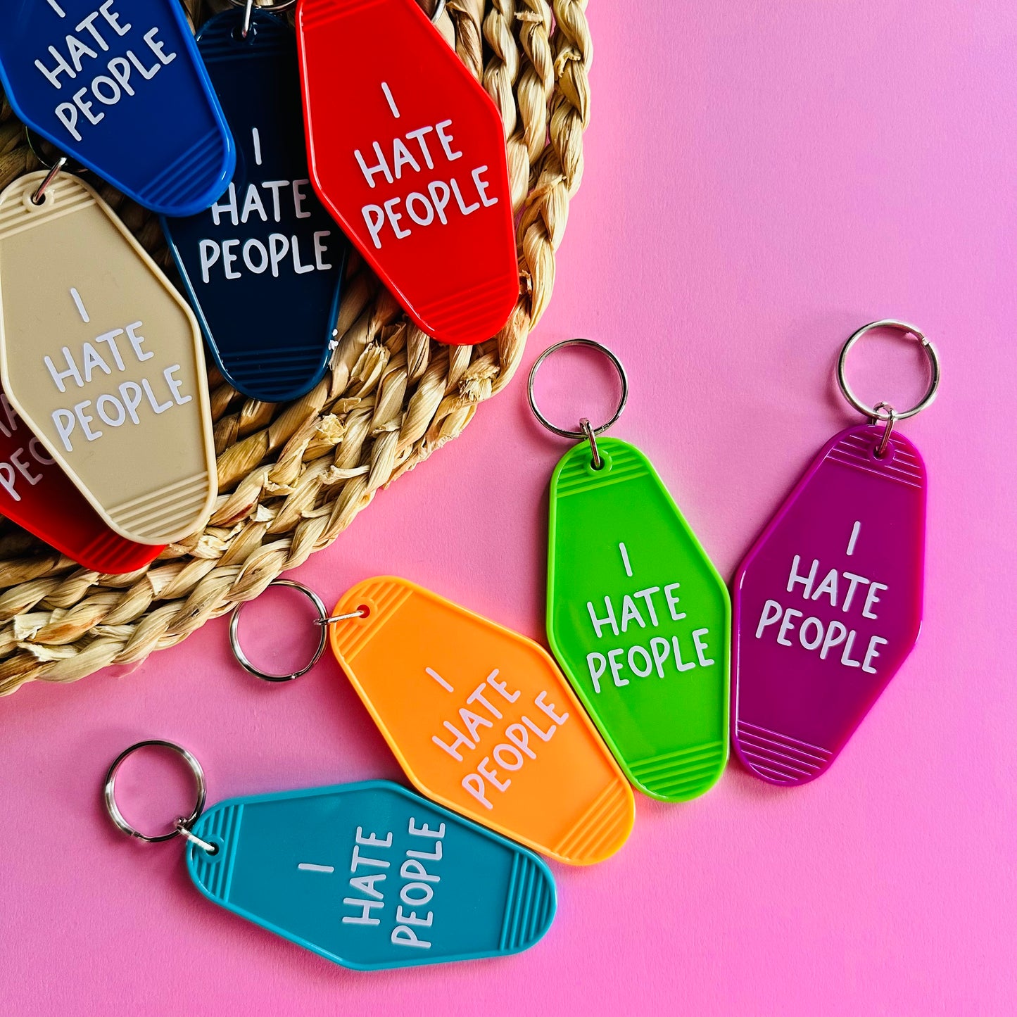 I Hate People Keychain