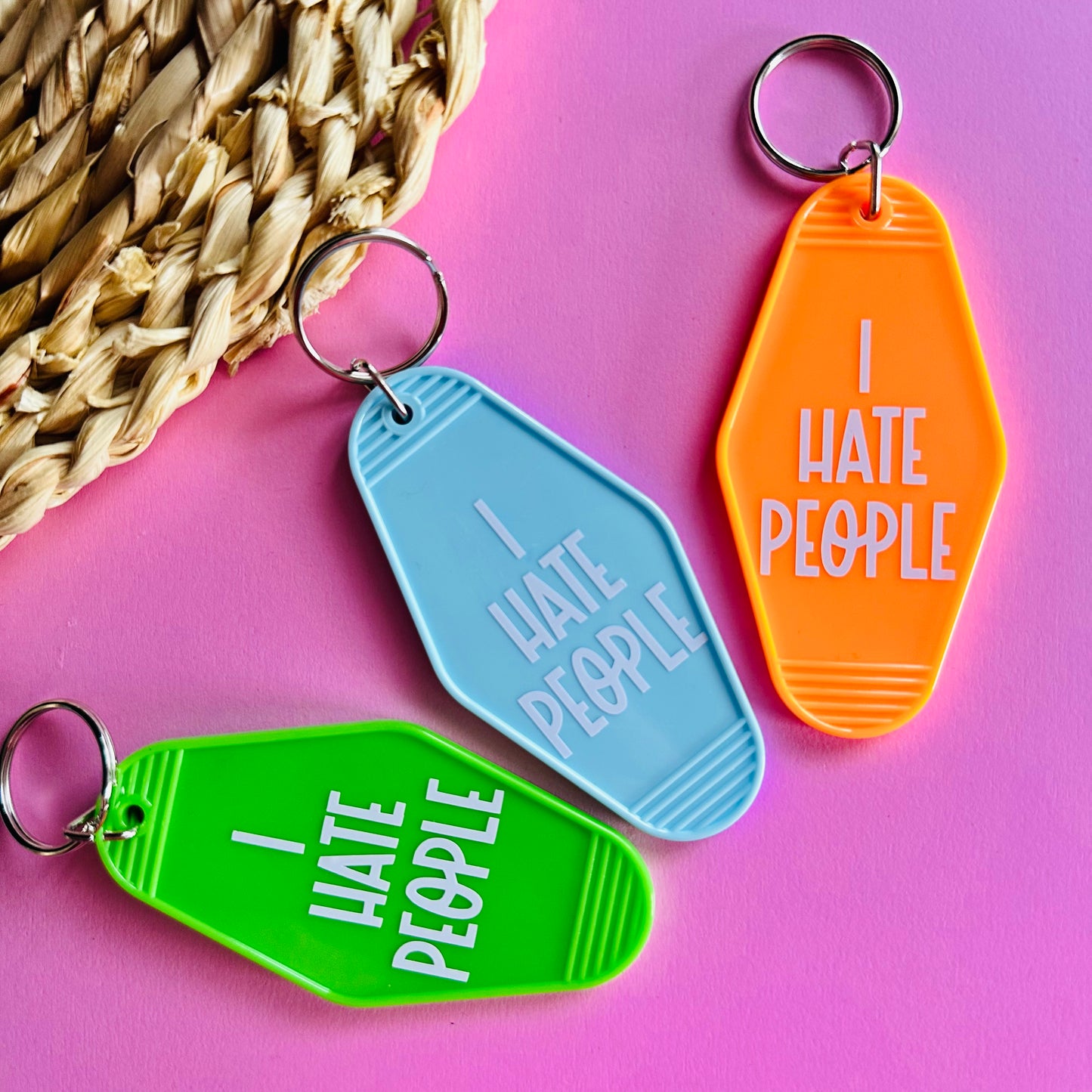 I Hate People Keychain