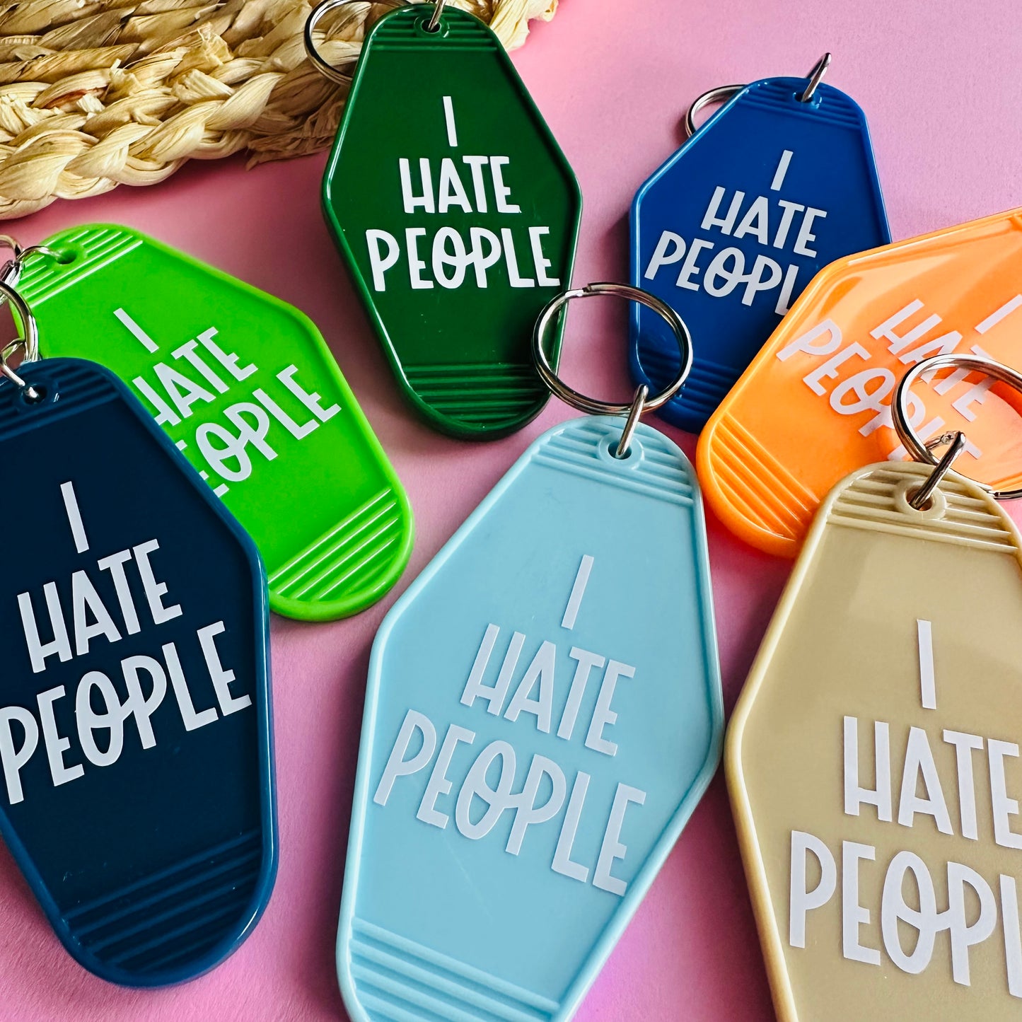 I Hate People Keychain