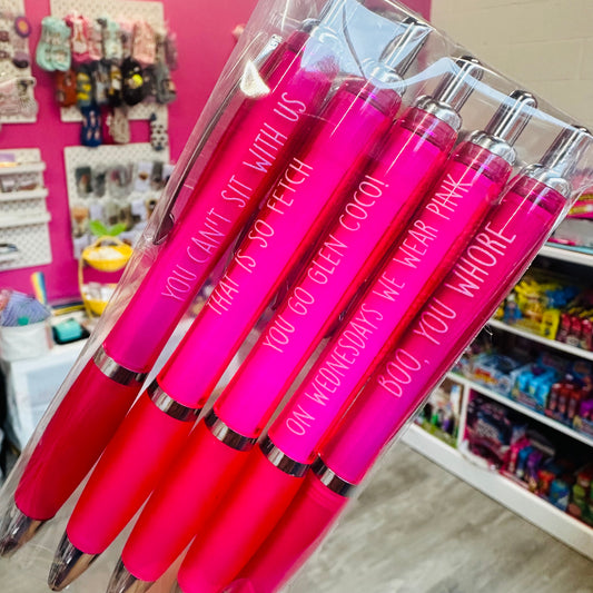 Mean Girls Pack Of 5 Pens (White Font)