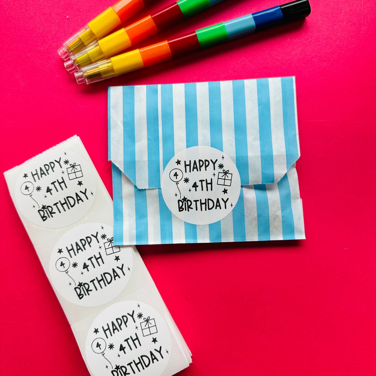 Birthday Party Bags And Stickers