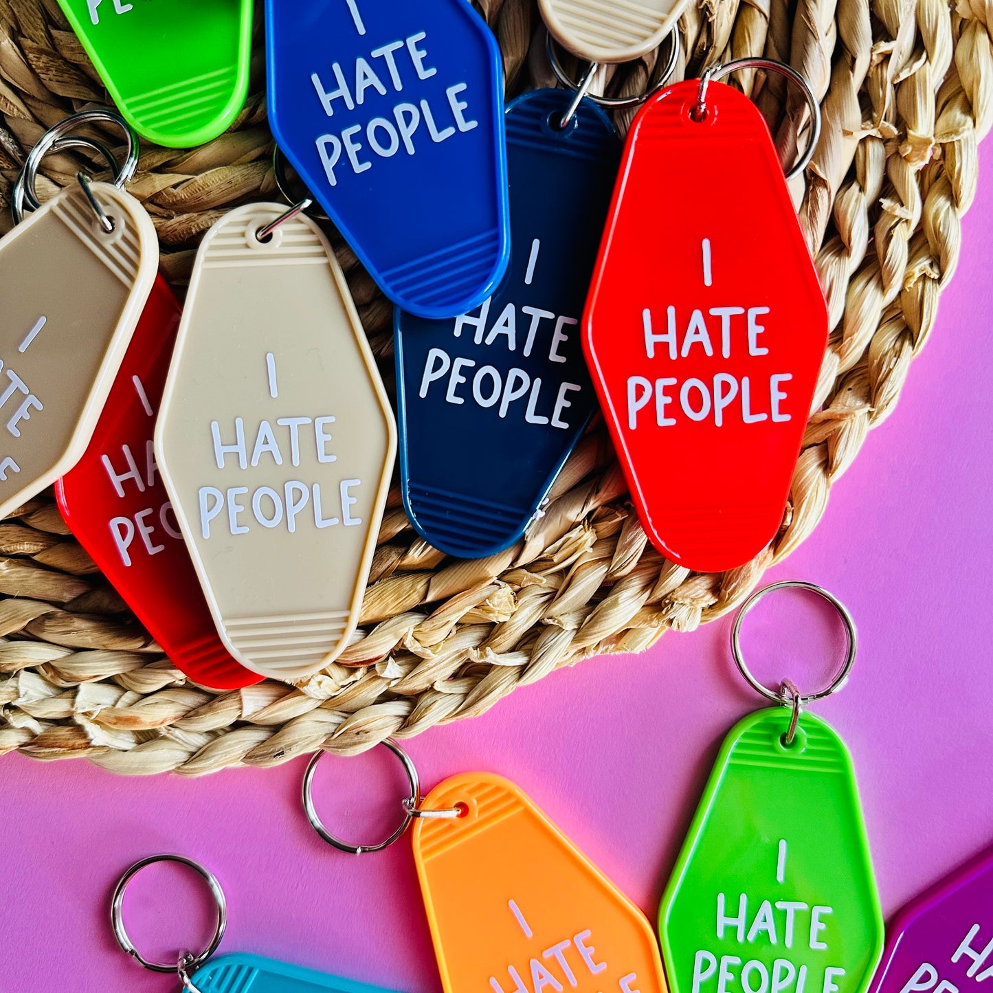 I Hate People Keychain