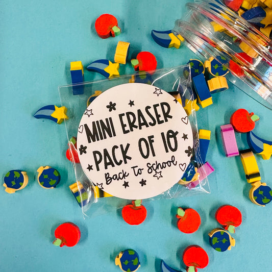 Mini Eraser Pack Of 10 - Back To School