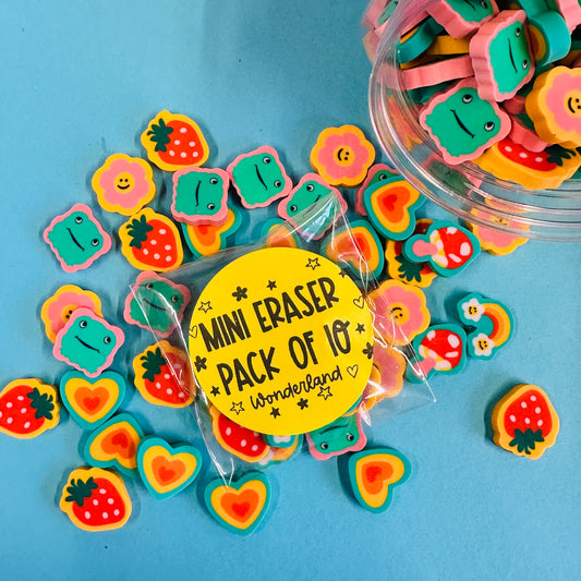 Mini Eraser Pack Of 10 - Wonderland