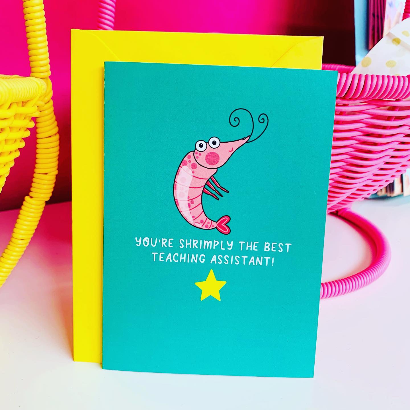 5 Pack Of Shrimpy TA Teaching Assistant Card